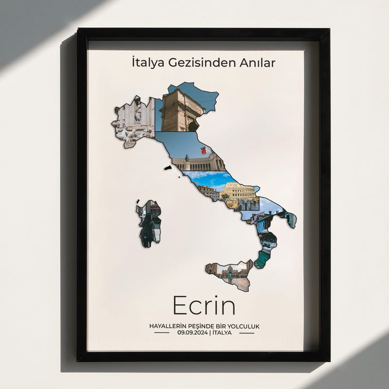 İtalya Gezi Hatırası Kişiye Özel Fotoğraf Çerçevesi - 30x40
