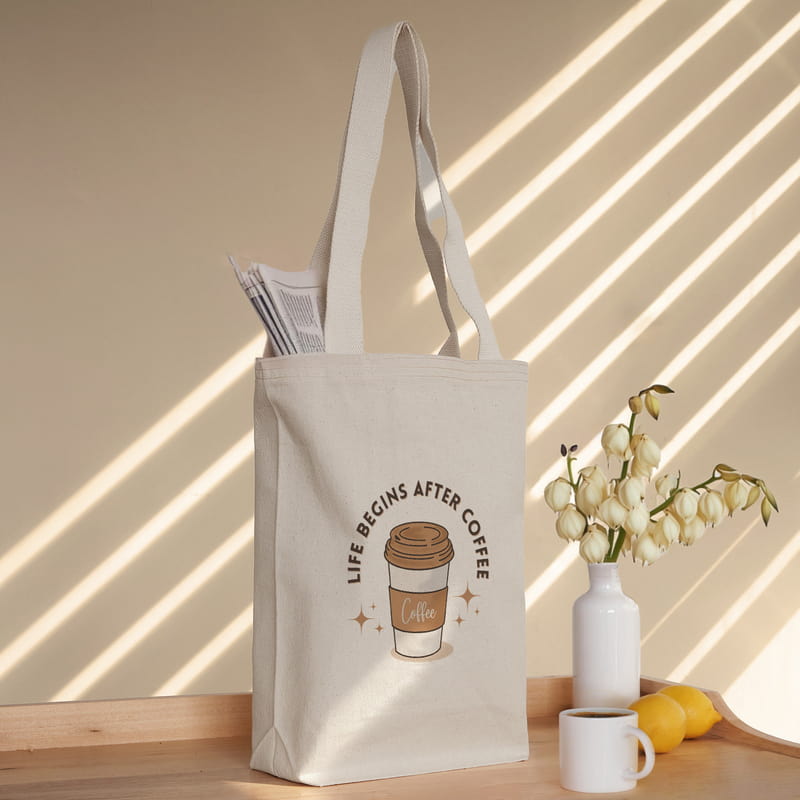 Kahve Sever Tasarımlı Bez Çanta