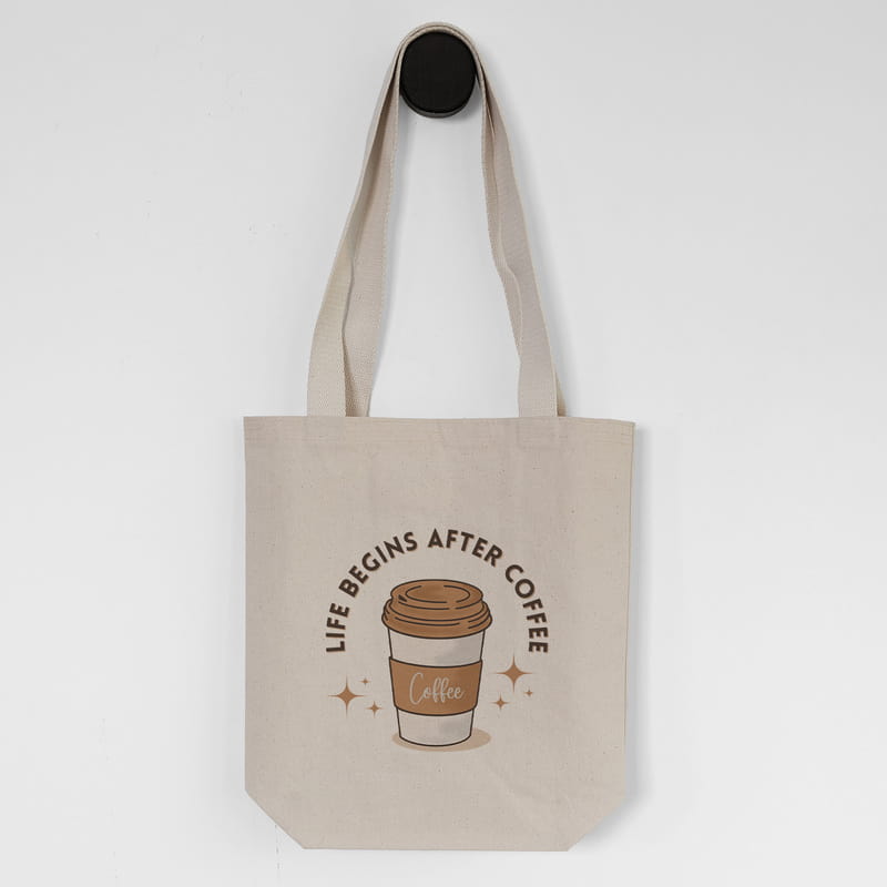 Kahve Sever Tasarımlı Bez Çanta