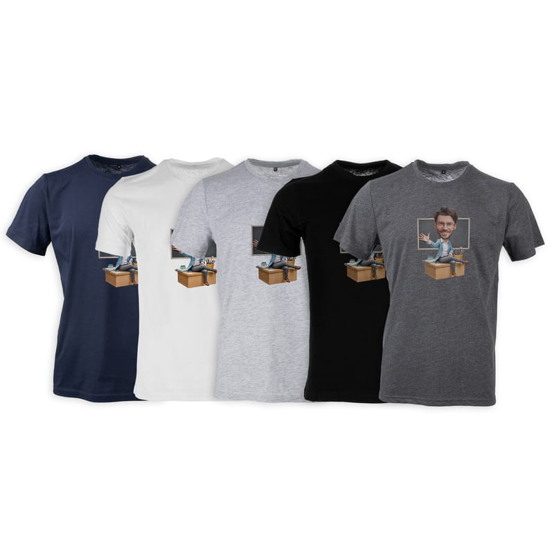 Karikatür Fotoğraf Özelleştirmeli Öğretmen Tişörtü