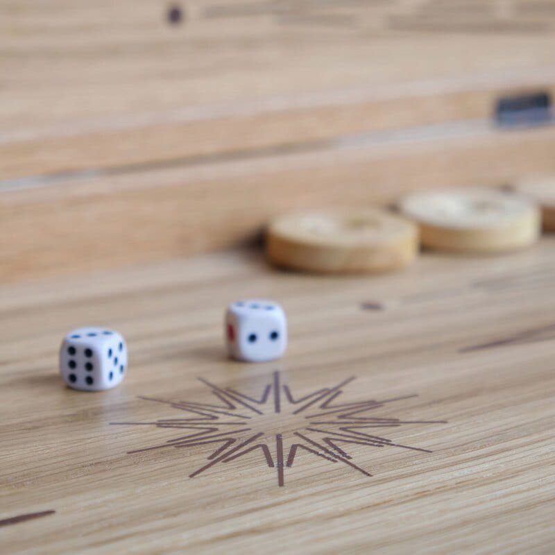 Kişiselleştirilebilir İsim ve Tarihli Premium Deri Kaplama Meşe Tavla Seti