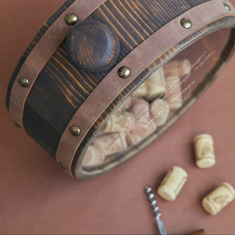 Kişiselleştirilebilir Mesaj Alanlı Şarap Mantar Kutusu