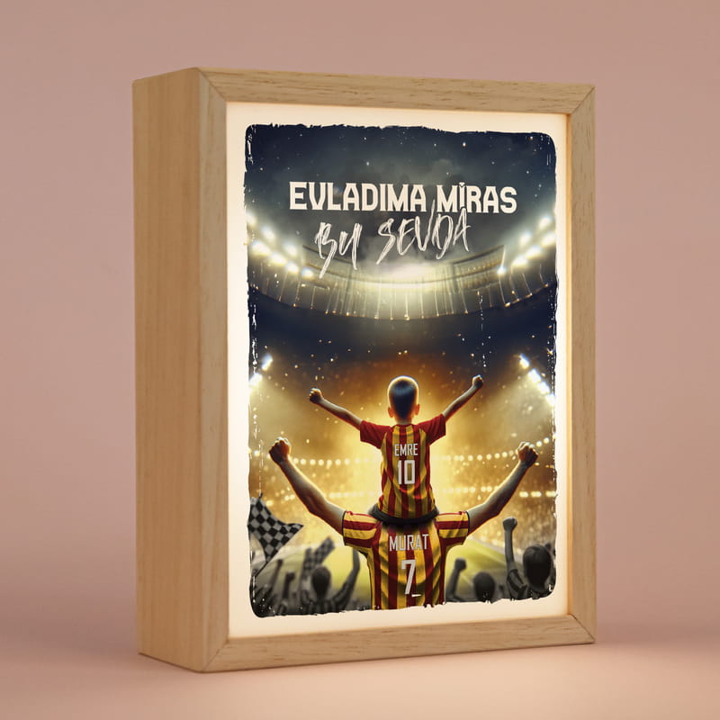 Kişiselleştirilebilir Sarı Kırmızı Evladıma Miras Dekoratif Led Lamba