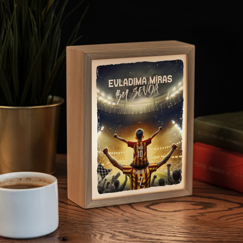 Kişiselleştirilebilir Sarı Kırmızı Evladıma Miras Dekoratif Led Lamba