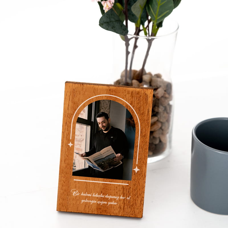 Kişiye Özel Ahşap Fotoğraflı Öğretmenler Günü Çerçevesi