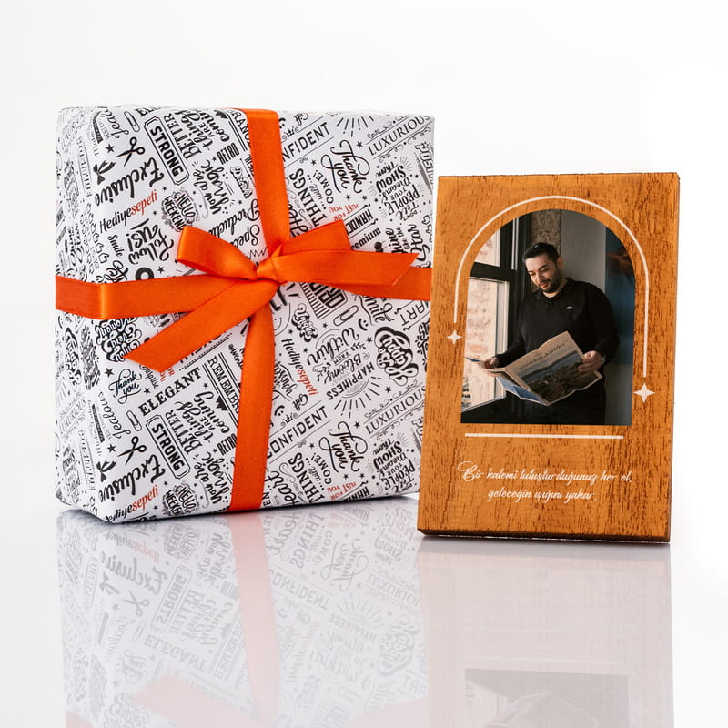 Kişiye Özel Ahşap Fotoğraflı Öğretmenler Günü Çerçevesi