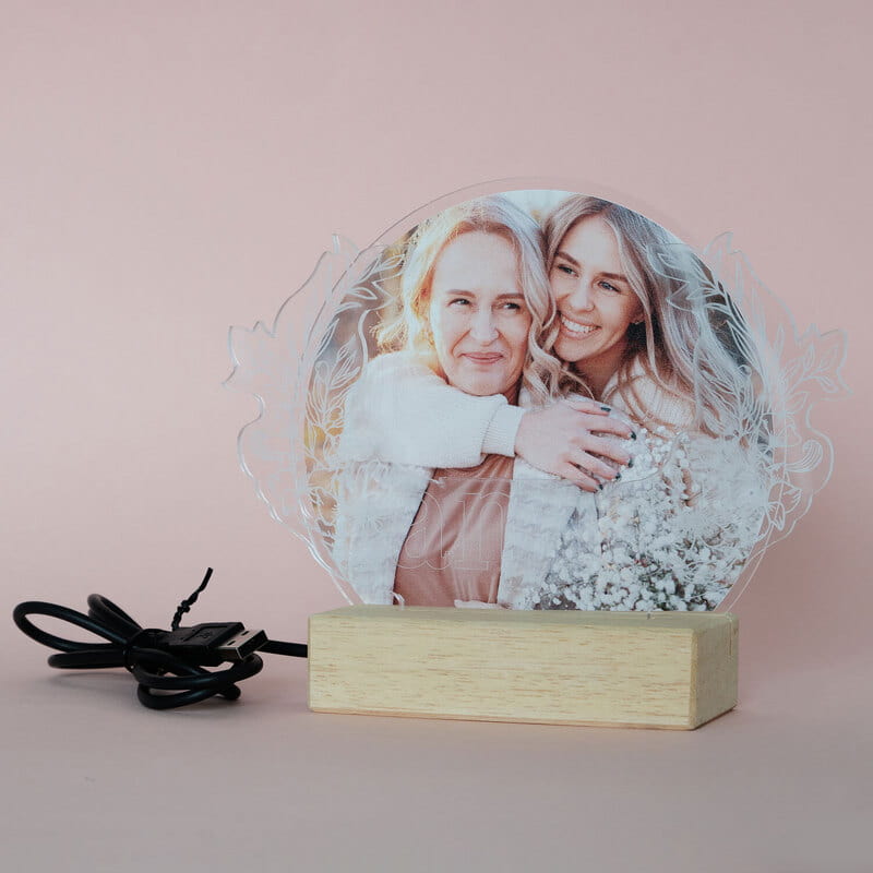 Kişiye Özel Anne Tasarımlı Katmanlı Led Lamba