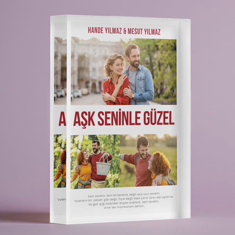 Kişiye Özel Aşk Filmi Tasarımlı Akrilik Fotoğraf Çerçevesi