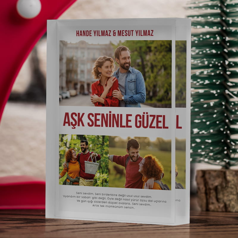 Kişiye Özel Aşk Filmi Tasarımlı Akrilik Fotoğraf Çerçevesi