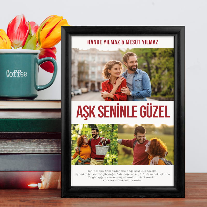 Kişiye Özel Çerçeveli Aşk Film Afişi