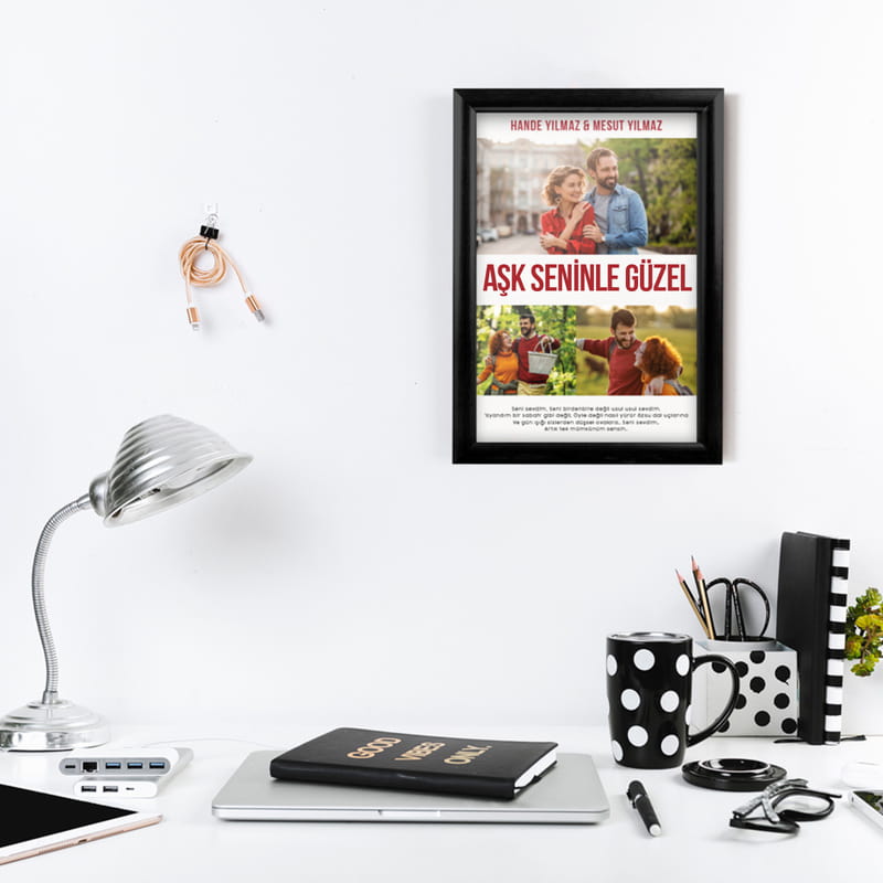 Kişiye Özel Çerçeveli Aşk Film Afişi