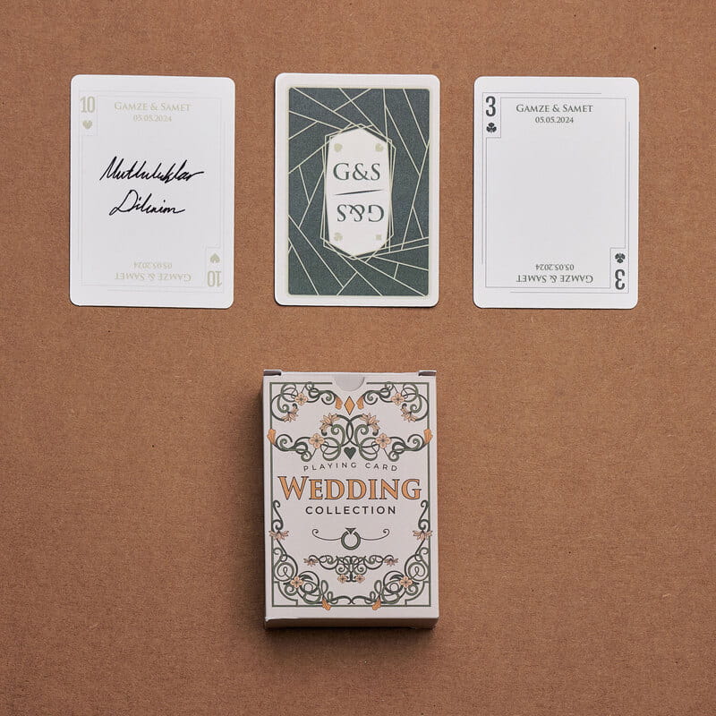 Kişiye Özel Düğün Misafir Notları İskambil Destesi