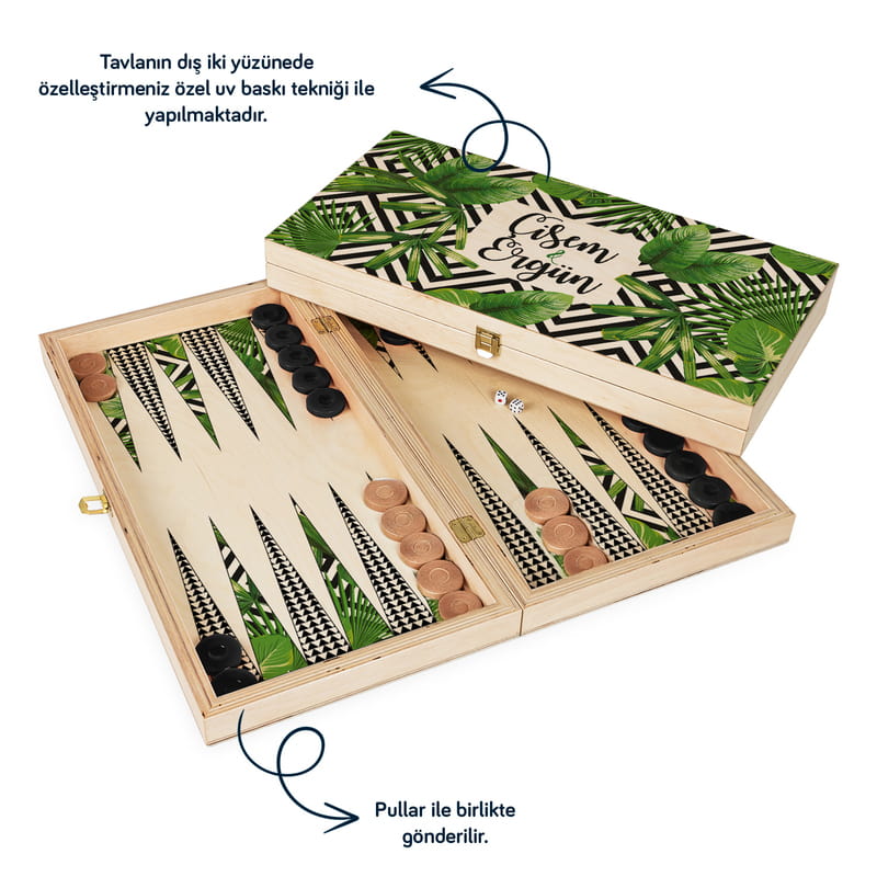 Kişiye Özel El Yapımı Tavla Seti