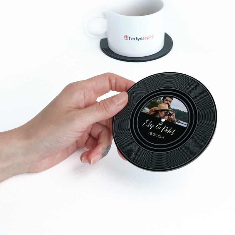 Kişiye Özel Fotoğraflı Plak Bardak Altlığı Seti