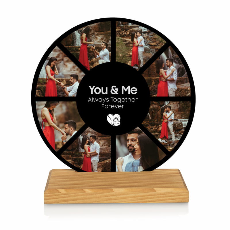 Kişiye Özel Fotoğraflı Sen ve Ben Tasarımlı Ahşap Plak