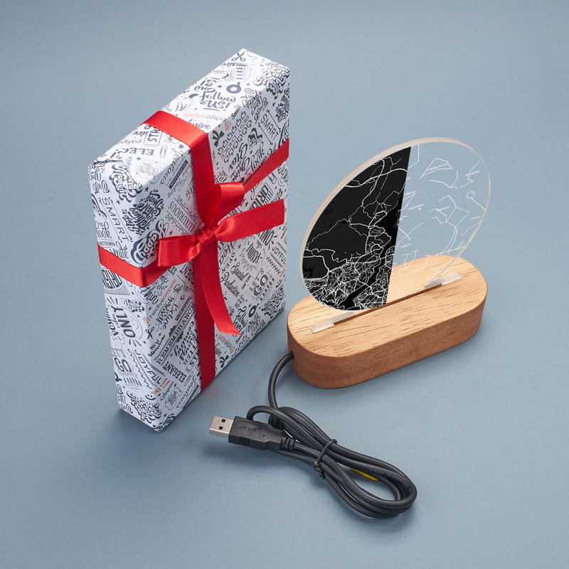 Kişiye Özel Gökyüzü ve Şehir Haritası Led Lamba