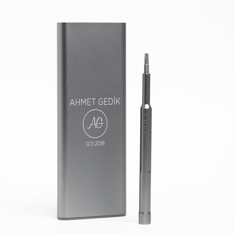 Kişiye Özel İsim ve Tarih Yazılı Tornavida Seti