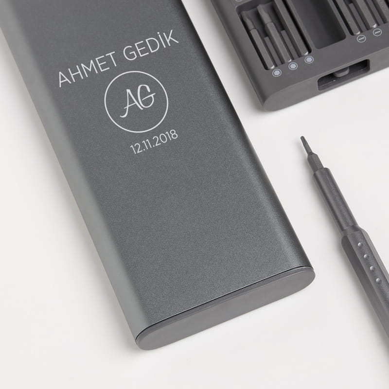 Kişiye Özel İsim ve Tarih Yazılı Tornavida Seti