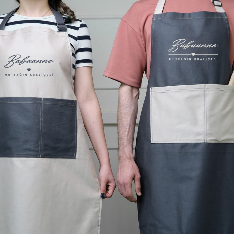 Kişiye Özel Kalp Detaylı Mutfak Önlüğü