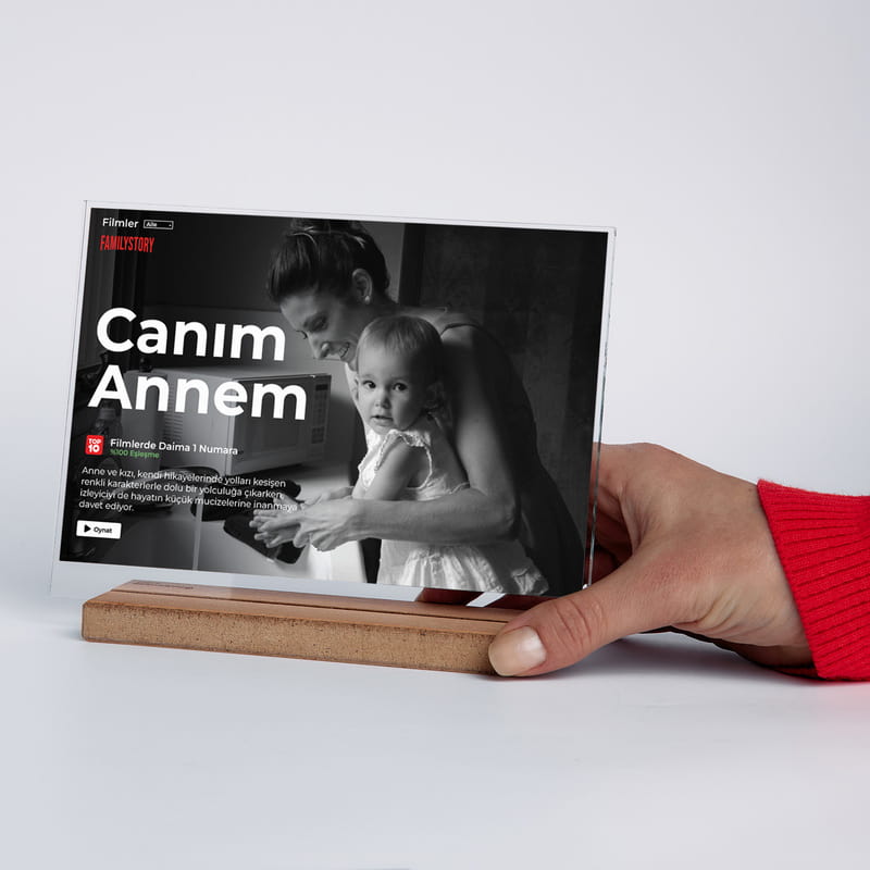 Kişiye Özel Lovestory Temalı Canım Annem Akrilik Plaket