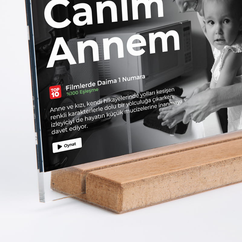 Kişiye Özel Lovestory Temalı Canım Annem Akrilik Plaket