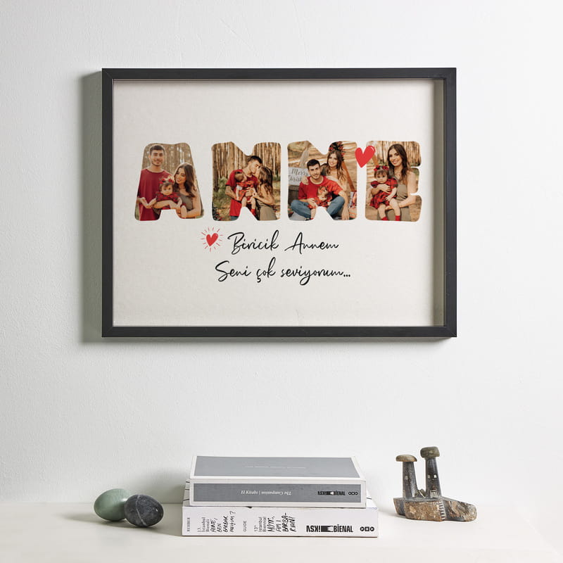 Kişiye Özel Mesajlı ANNE Fotoğraf Çerçevesi