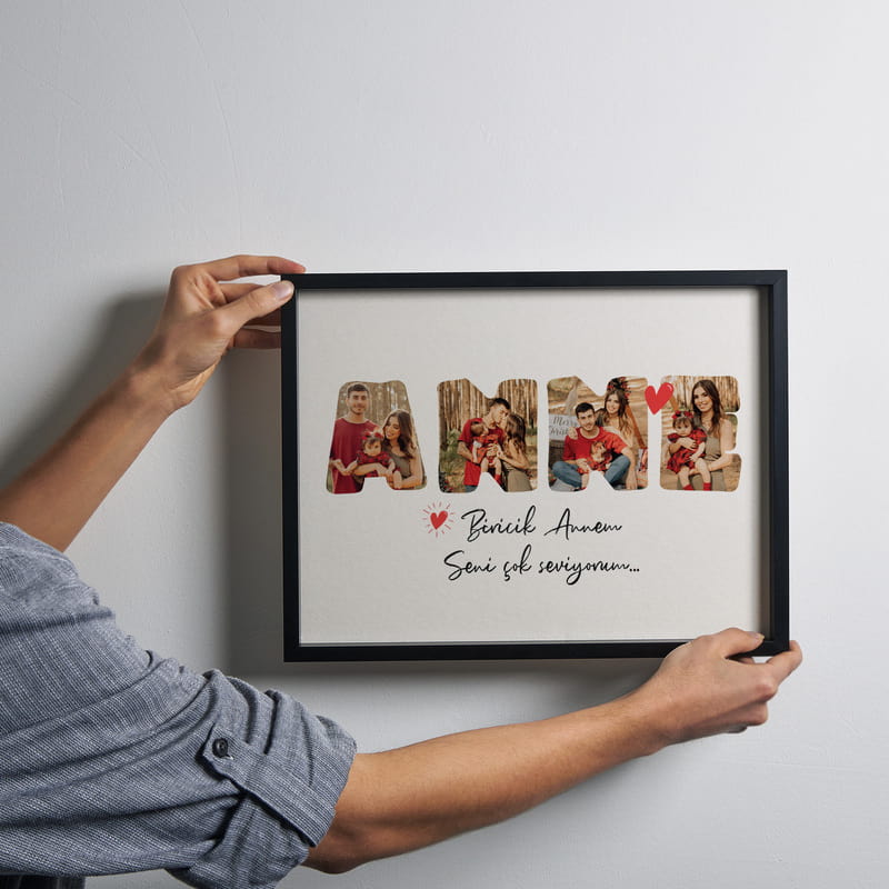 Kişiye Özel Mesajlı ANNE Fotoğraf Çerçevesi