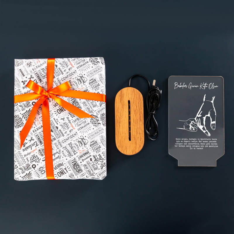 Kişiye Özel Mesajlı Babalar Günü Led Lamba