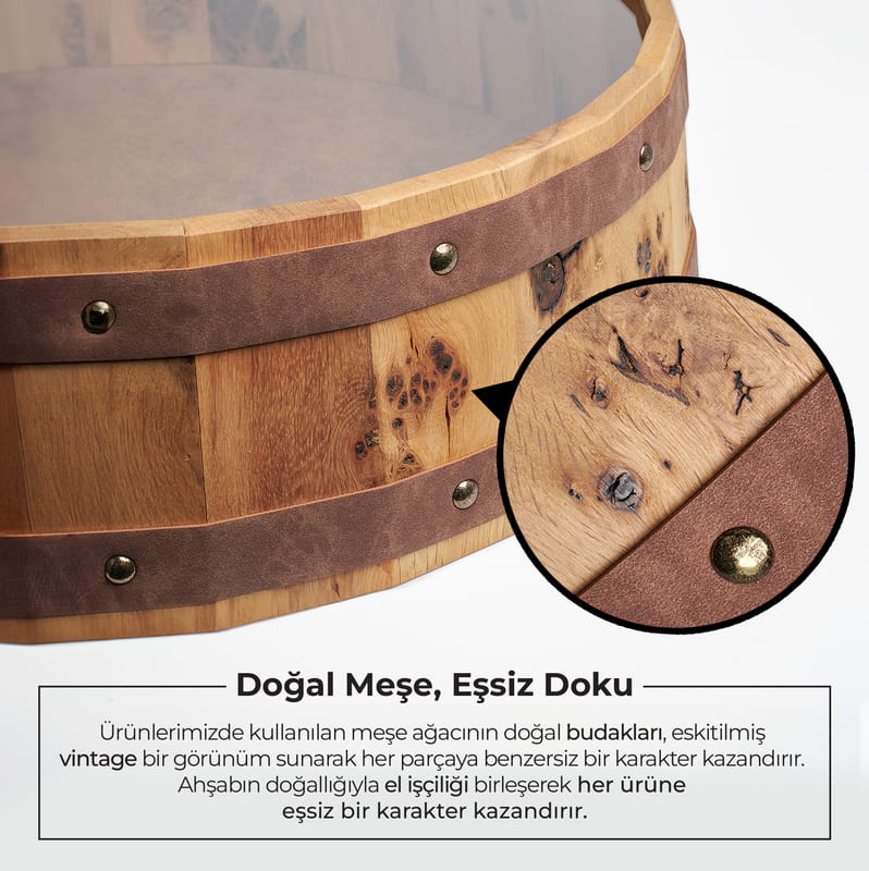 Kişiye Özel Mesajlı Meşe Fıçı Şarap Mantar Kutusu