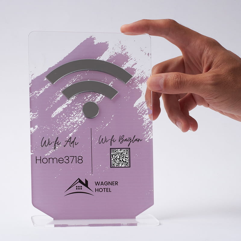 Kişiye Özel QR Kodlu Wifi Şifre Standı