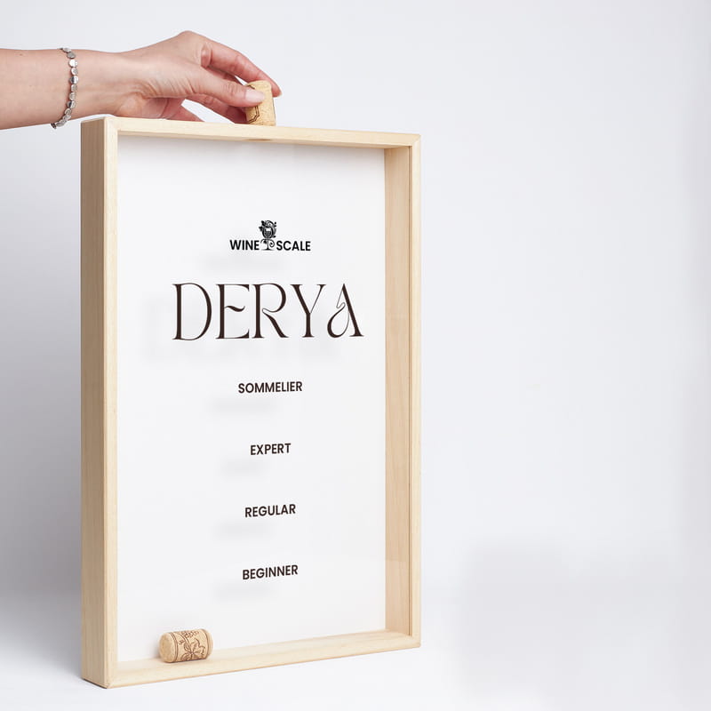 Kişiye Özel Şarap Skalası Tasarımlı Mantar Tıpa Kutusu