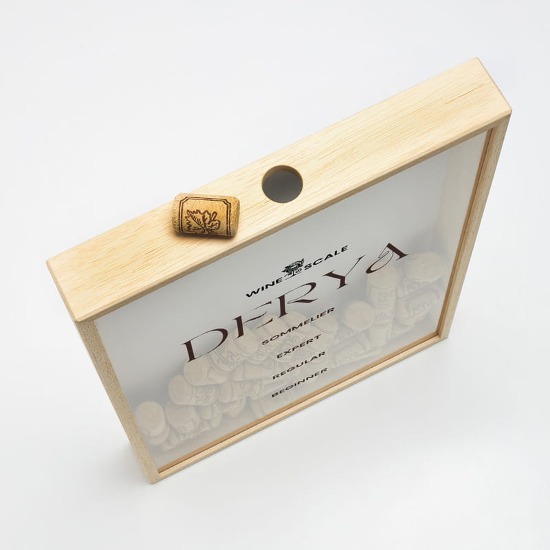 Kişiye Özel Şarap Skalası Tasarımlı Mantar Tıpa Kutusu