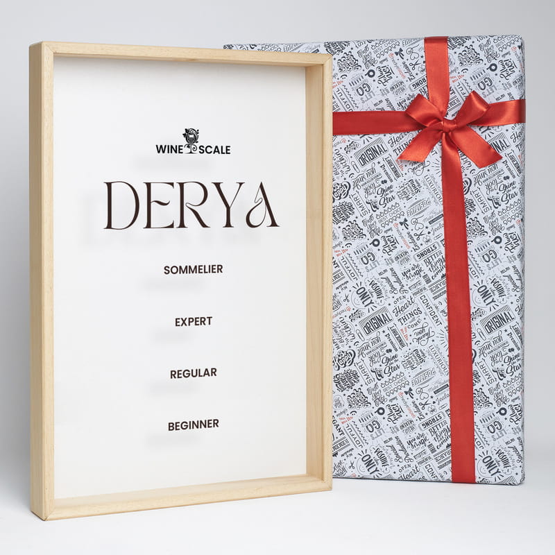 Kişiye Özel Şarap Skalası Tasarımlı Mantar Tıpa Kutusu