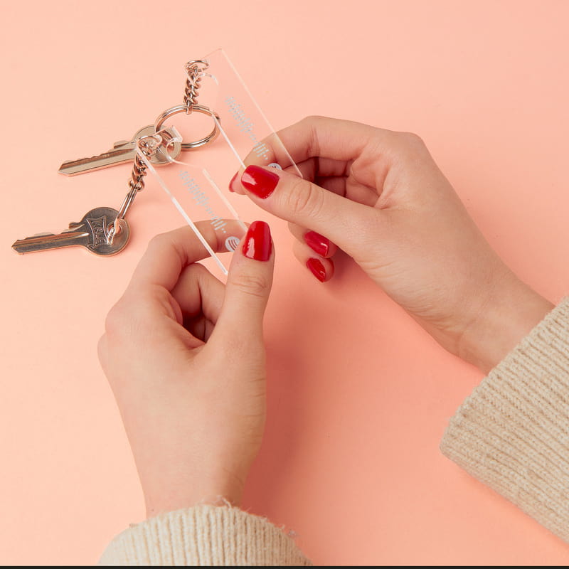 Kişiye Özel Spotify QR Kodlu Birleşen Kalp Anahtarlık