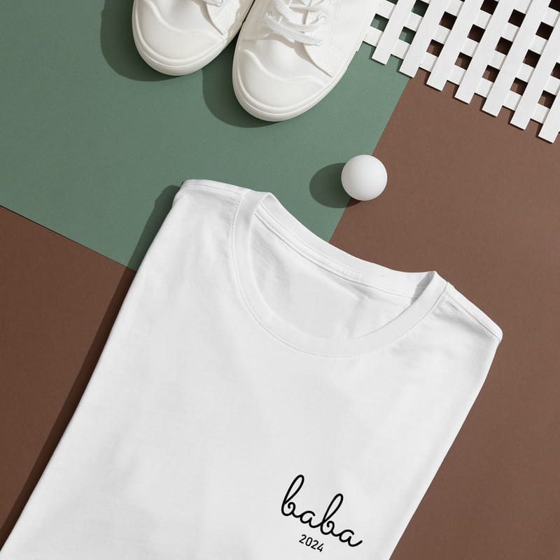 Kişiye Özel Tarihli Baba Yazılı Tişört