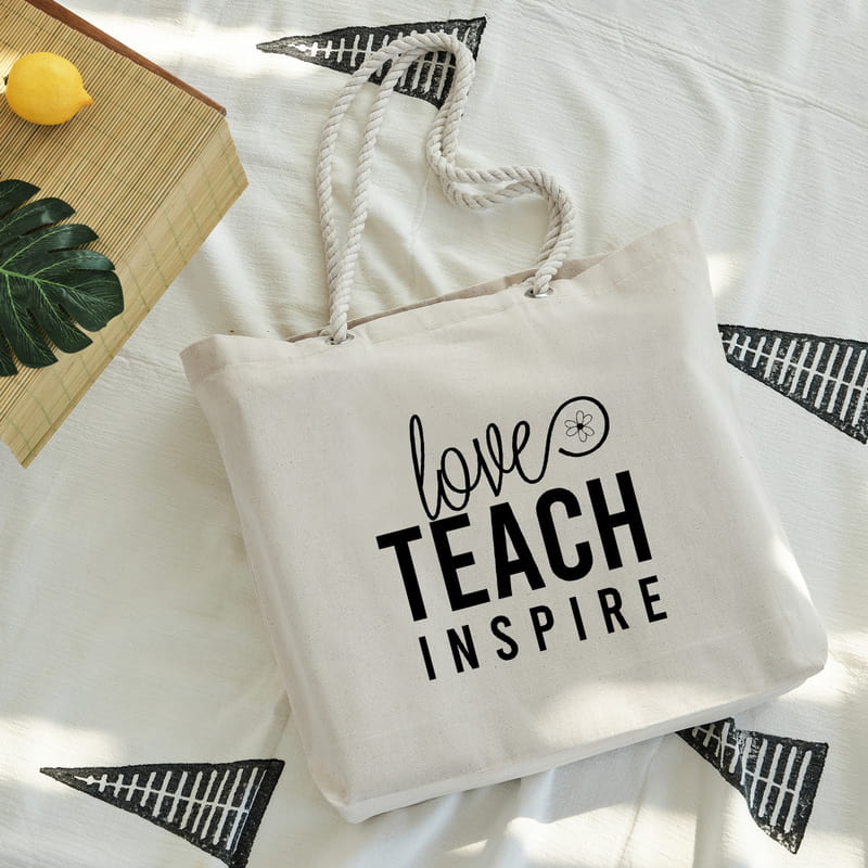 Love Teach Inspire Tasarımlı Askılı Çanta