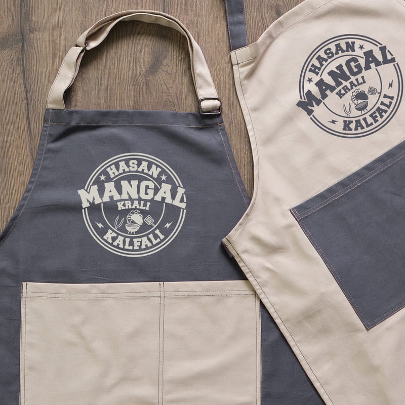 Mangal Krallarına Özel İsimli Mutfak Önlüğü