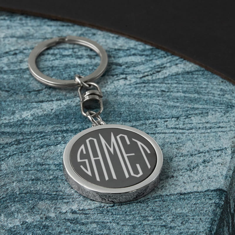 Monogram İsim Yazılı Metal Anahtarlık