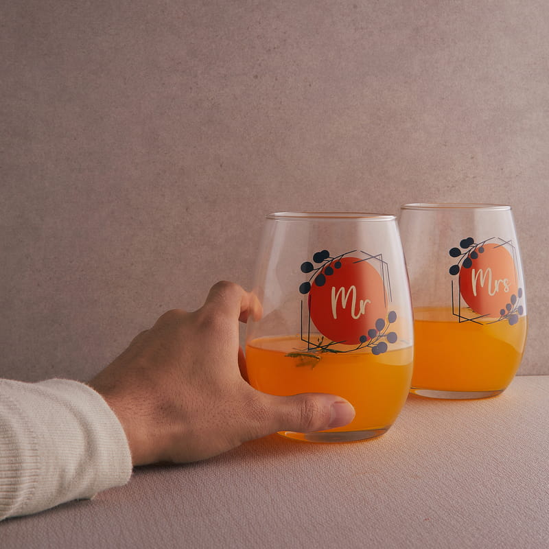 Mr & Mrs 2'li Meşrubat Bardağı