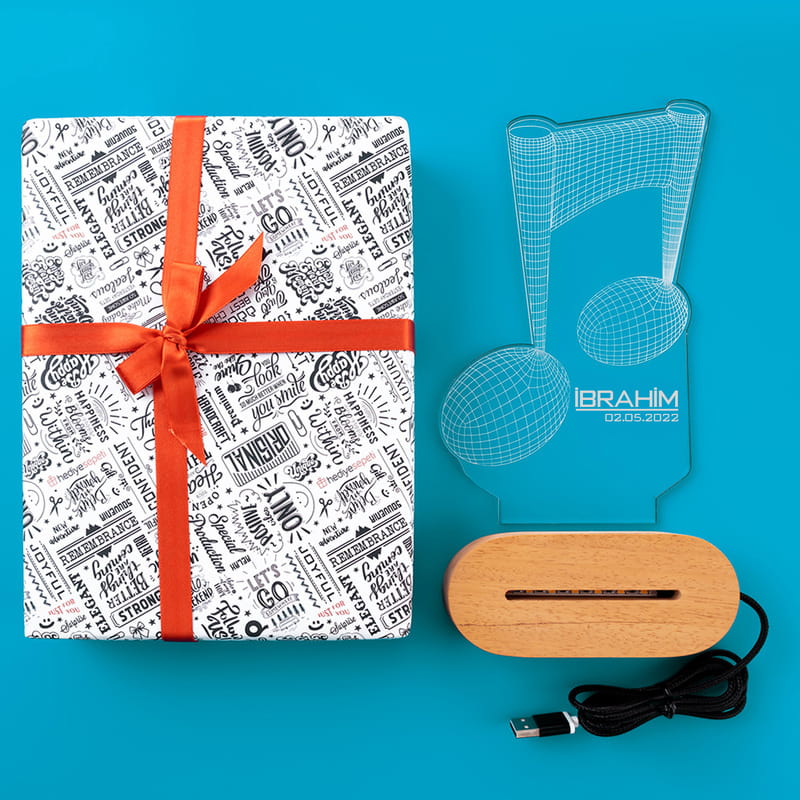 Müzik Severe Nota Baskılı 3d Led Lamba