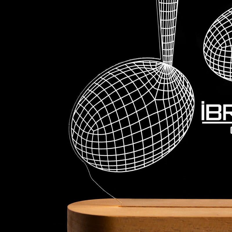 Müzik Severe Nota Baskılı 3d Led Lamba