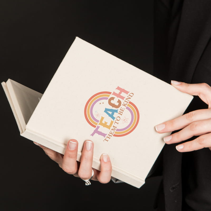 Öğretmene Hediye Teach Tasarımlı Kanvas Defter