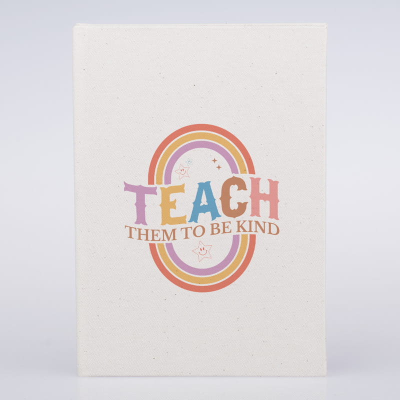 Öğretmene Hediye Teach Tasarımlı Kanvas Defter