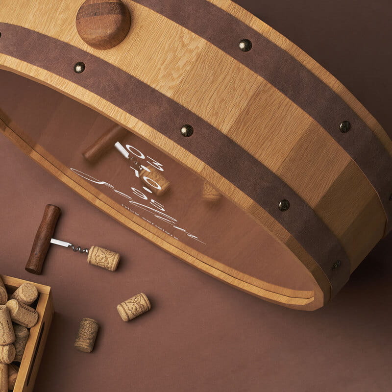 Özel Gün Tarihli İsme Özel Dekoratif Meşe Şarap Mantar Kutusu