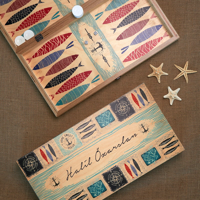 Özel Seri Sardalya Tavla Seti