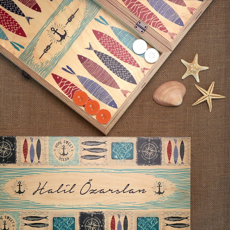 Özel Seri Sardalya Tavla Seti