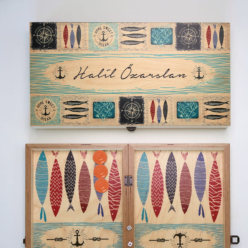 Özel Seri Sardalya Tavla Seti