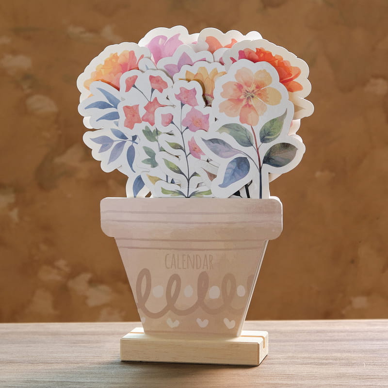 Renkli Çiçekler Dekoratif Masa 2026 Takvimi