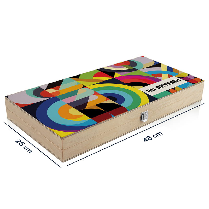 Retro Tasarımlı İsme Özel El Yapımı Tavla Seti