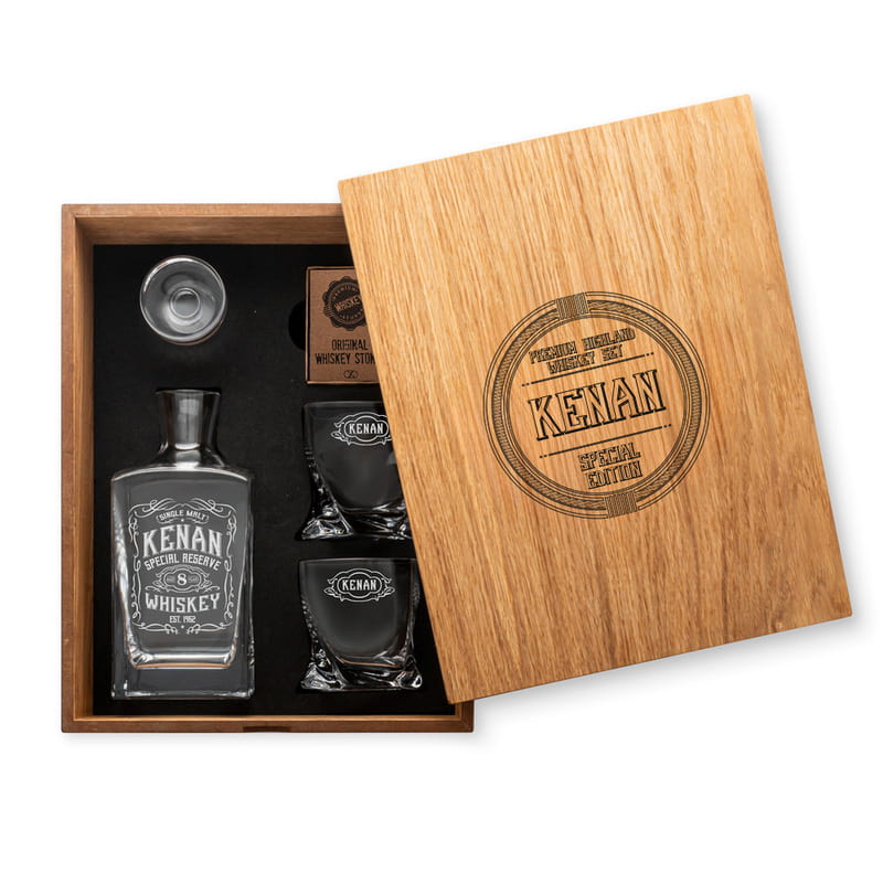 Retro Tasarımlı Kişiye Özel Highland Viski Seti